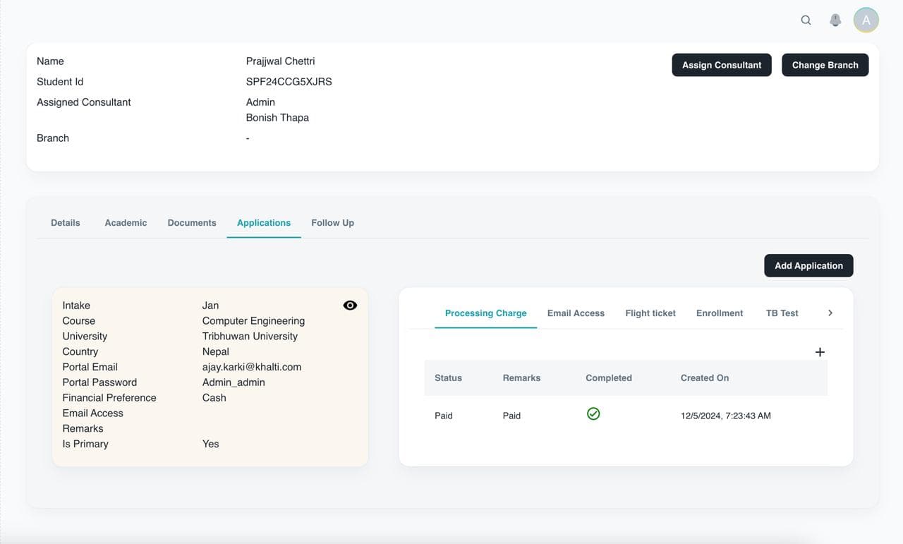 Application Tracking in ClassifyCRM